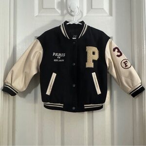 Zara Baby Girl Black and Cream Long Sleeve Jacket